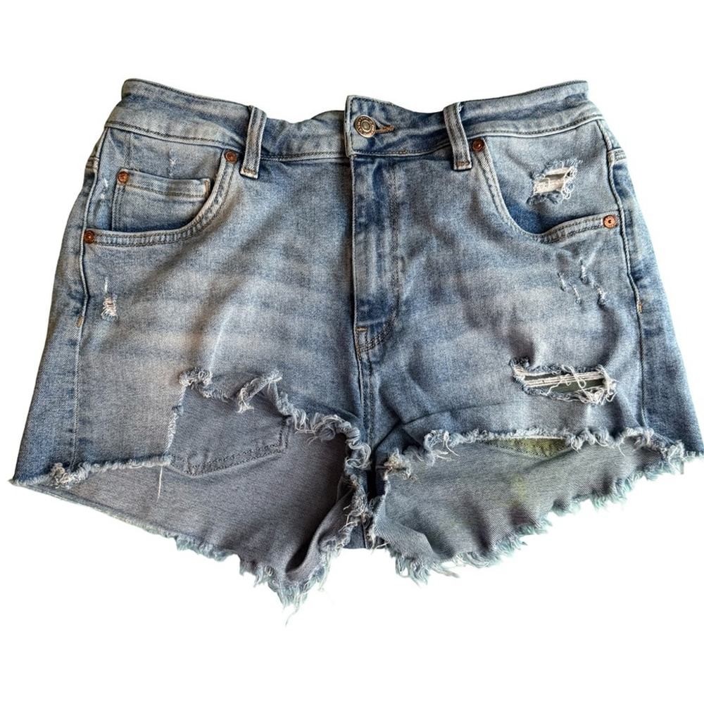 Mavi Light Blue Distressed Jean Shorts FLAWED Size 29 Denim Streetwear Casual